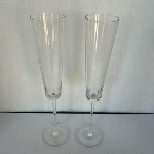 Calvin Klein Fluted Crystal Champagne Glasses Celebration Wedding Anniversary
